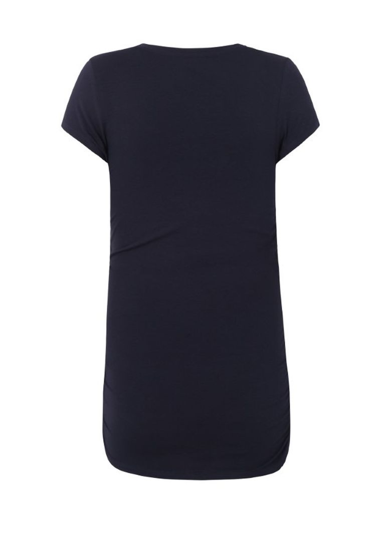 Bluzka damska z krótkim rękawem, ciążowa, granatowa, Bellybutton