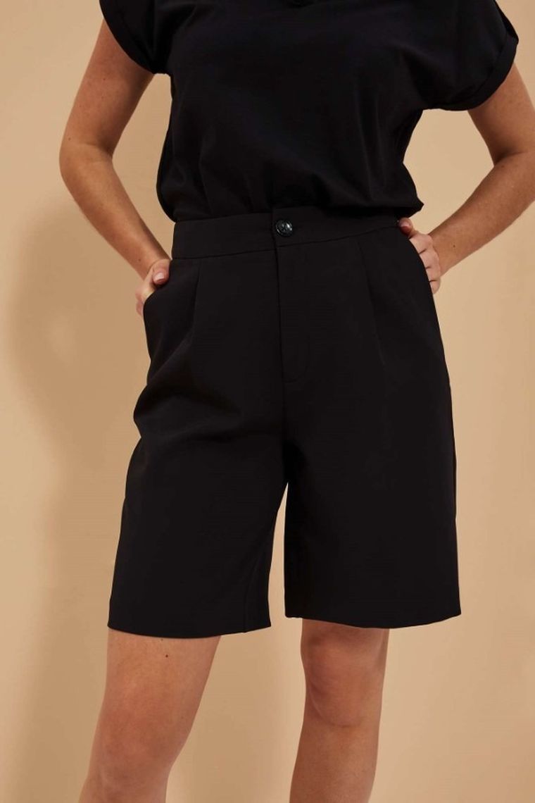 Bluzka damska z krótkim rękawem, czarna, Moodo