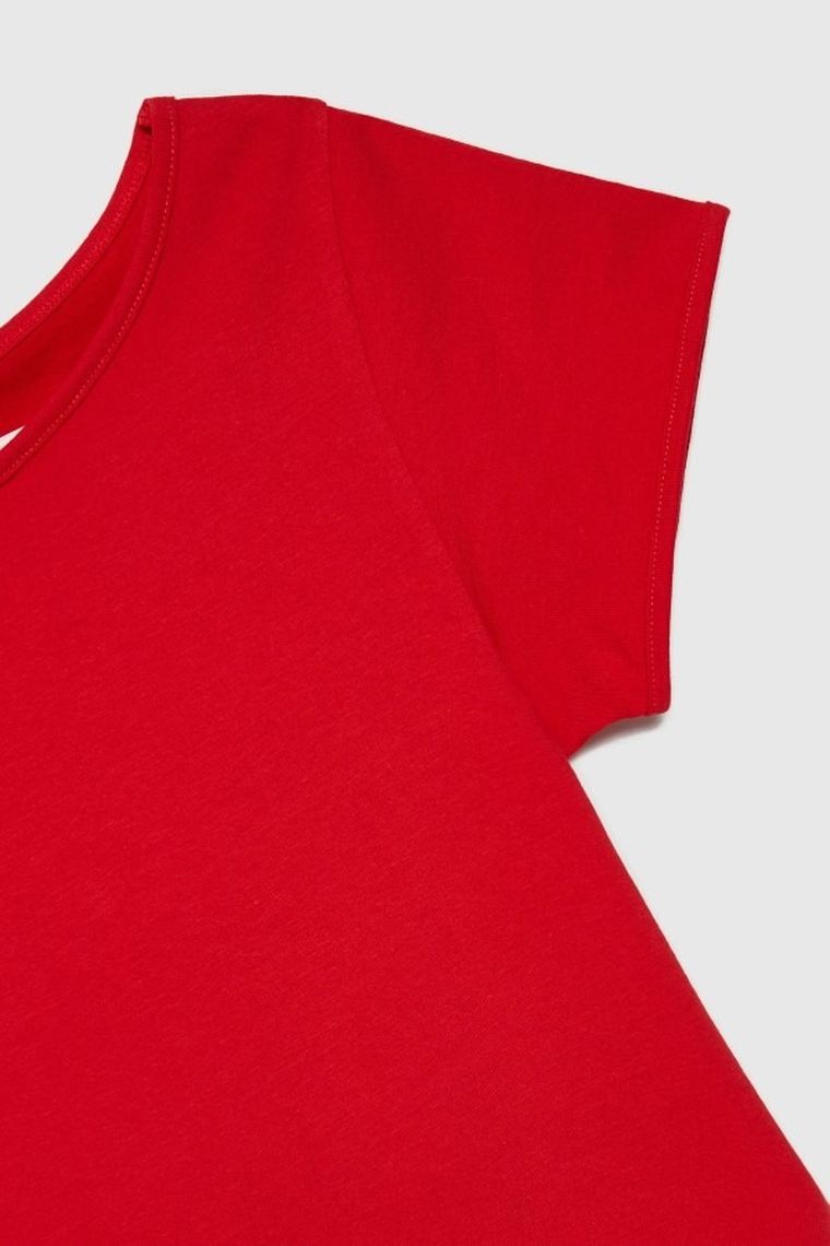 Bluzka damska z krótkim rękawem, czerwona, Moodo