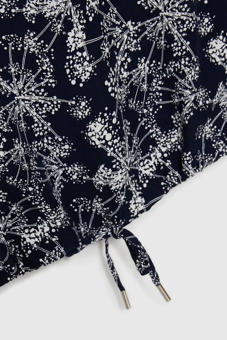 Bluzka damska z krótkim rękawem, granatowa, Moodo