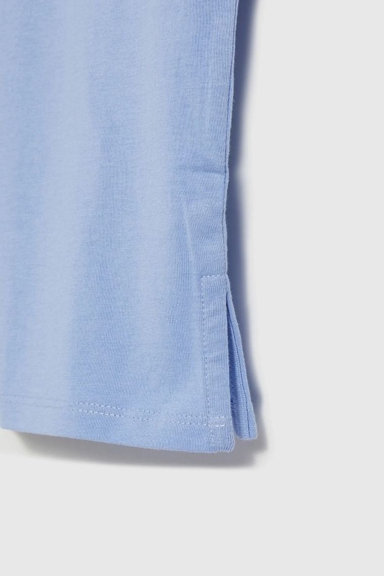 Bluzka damska z krótkim rękawem, niebieska, Moodo