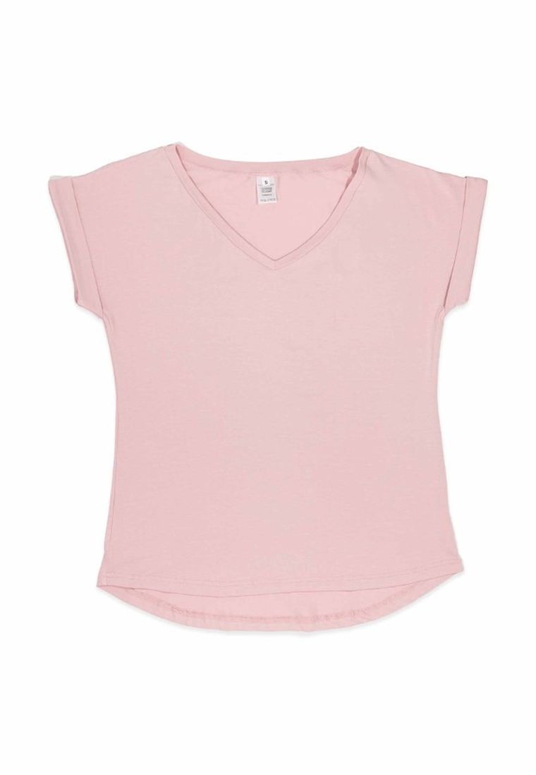 Bluzka damska z krótkim rękawem, różowa, Golden Queen