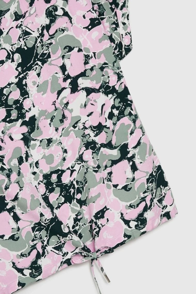 Bluzka damska z krótkim rękawem, różowa, Moodo