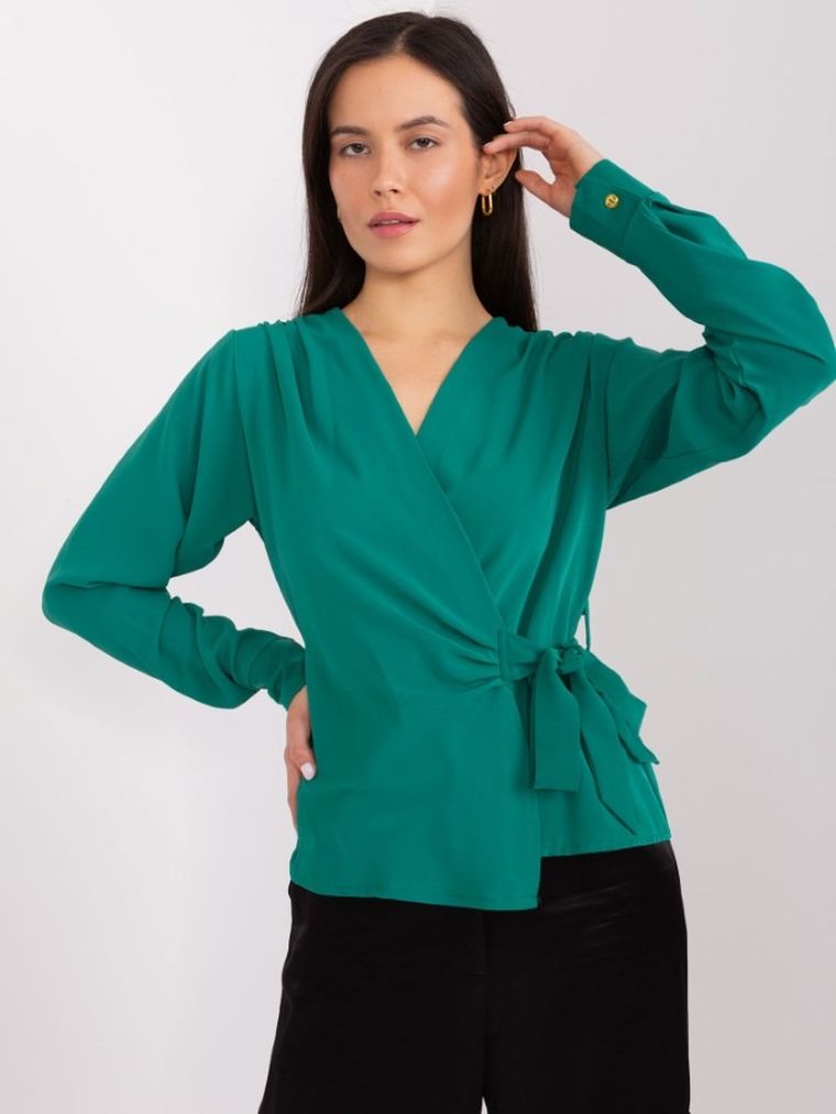 Bluzka damska z krótkim rękawem, zielona, Factory Price