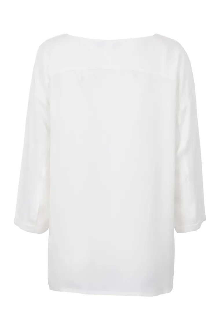 Bluzka damska z rękawem 3/4, ciążowa, ecru, Bellybutton