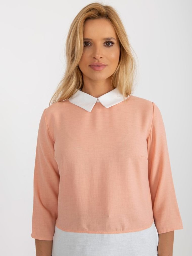 Bluzka damska z rękawem 3/4, pomarańczowa, Lakerta