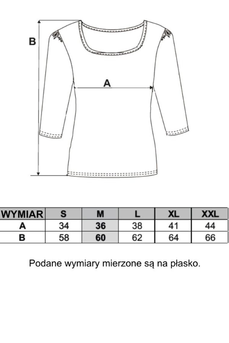 Bluzka damska z rękawem 3/4, prążkowana, czarna, Moraj