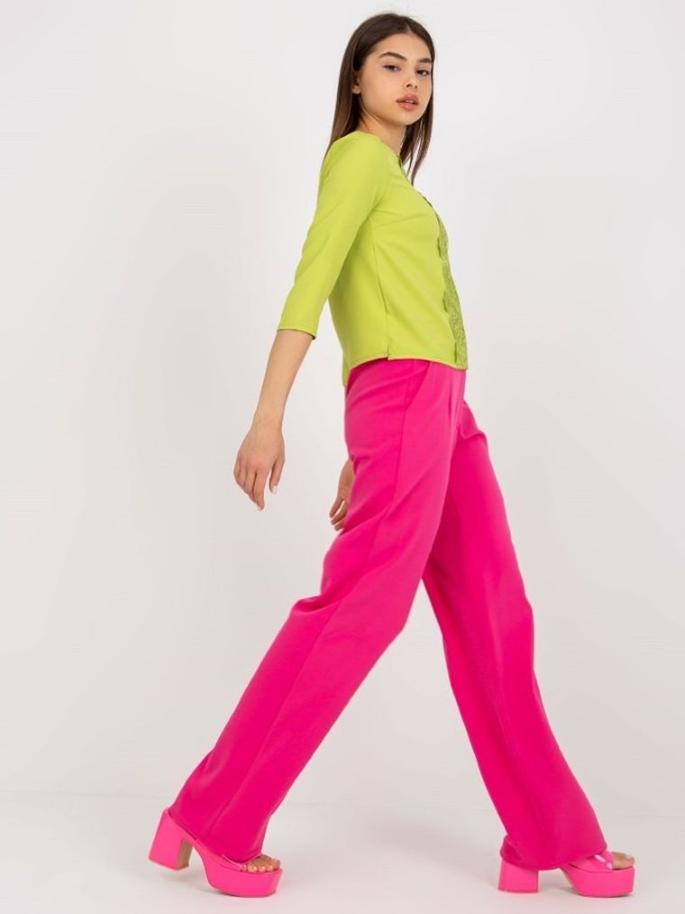 Bluzka damska z rękawem 3/4, zielona, Lakerta