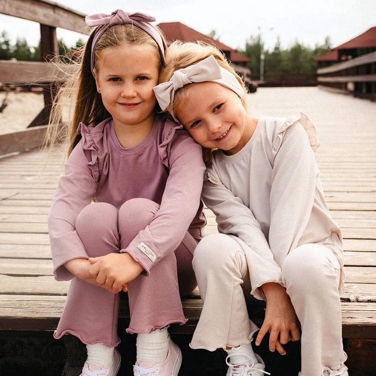 Bluzka dziewczęca z długim rękawem, beżowa, Eevi