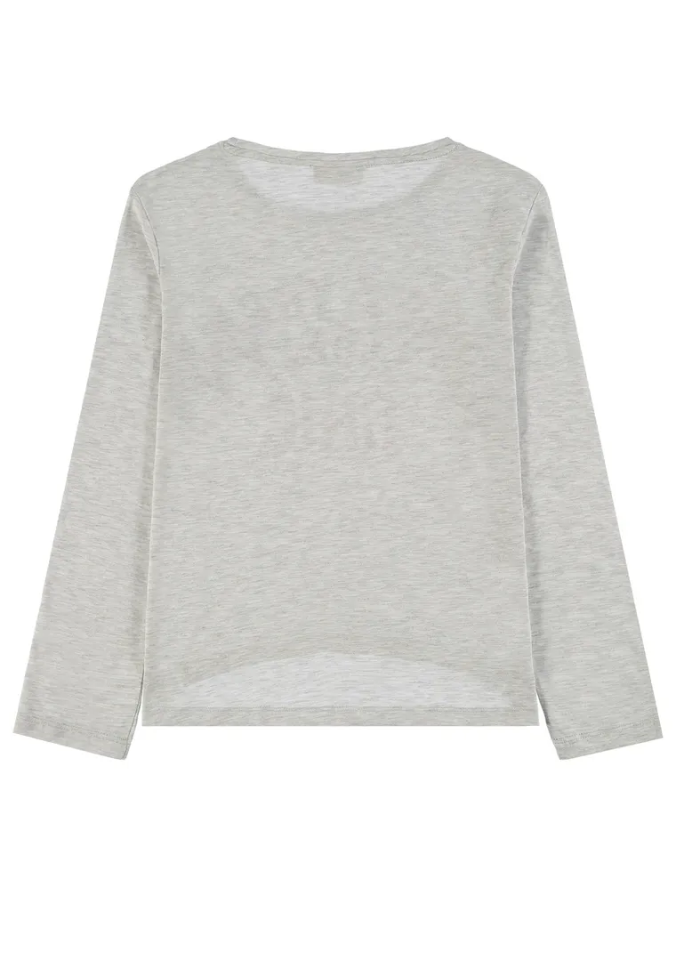 Bluzka dziewczęca z długim rękawem, beżowa, Tom Tailor