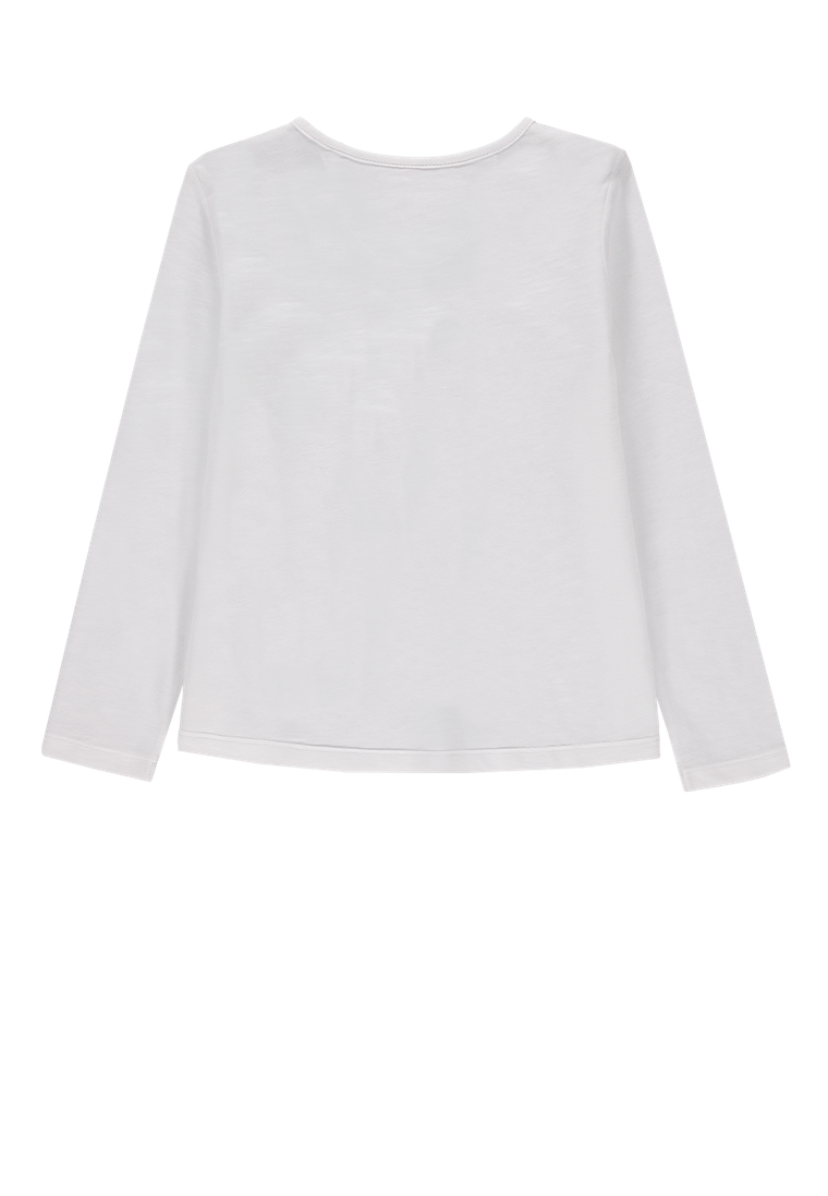 Bluzka dziewczęca z długim rękawem, biała, Esprit