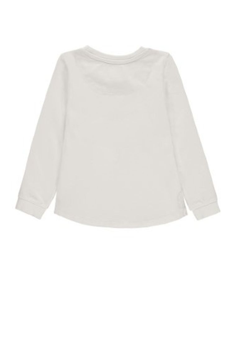 Bluzka dziewczęca z długim rękawem, biała, Kanz