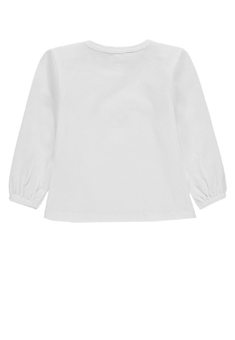 Bluzka dziewczęca z długim rękawem, biała, Kanz