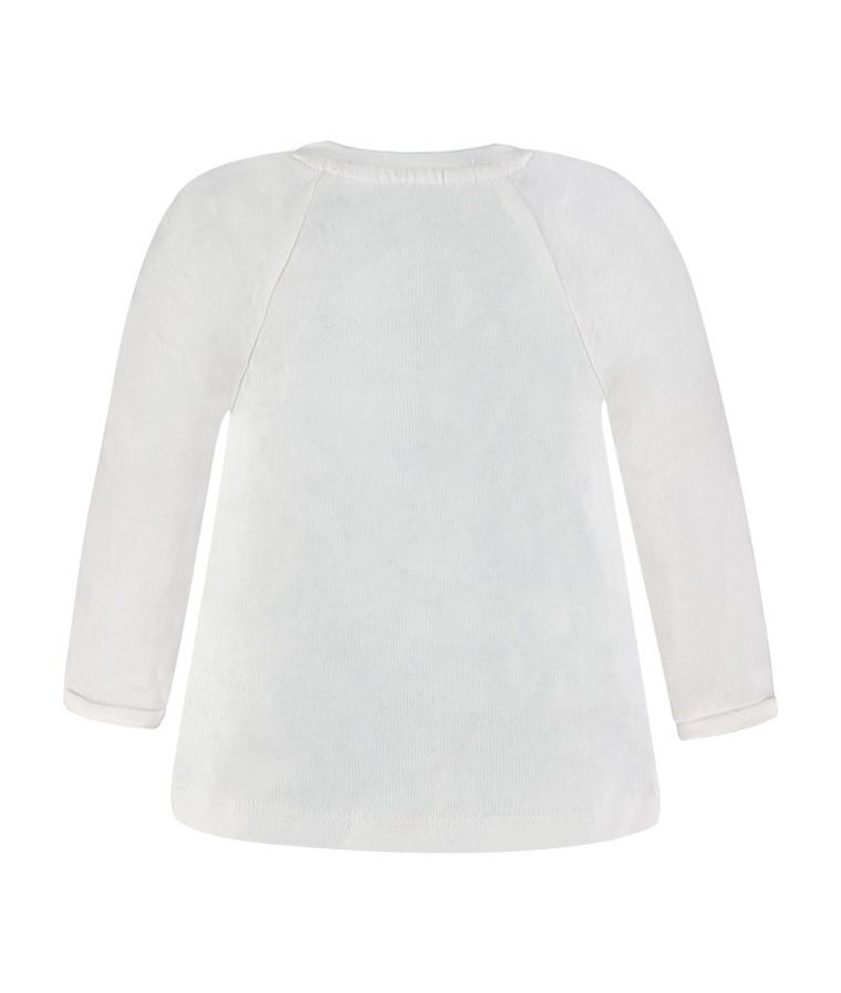 Bluzka dziewczęca z długim rękawem, biała, Kanz