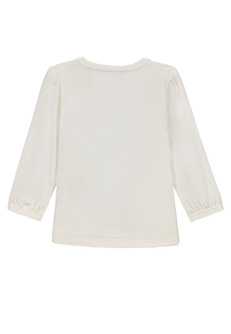 Bluzka dziewczęca z długim rękawem, biała, Kanz