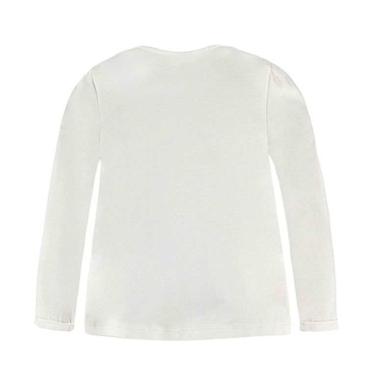 Bluzka dziewczęca z długim rękawem, biała, Kanz