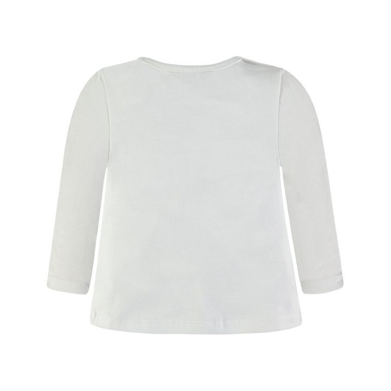 Bluzka dziewczęca z długim rękawem, biała, Kanz