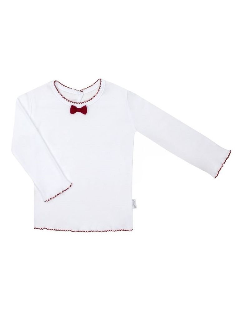 Bluzka dziewczęca z długim rękawem, biała, Nicol