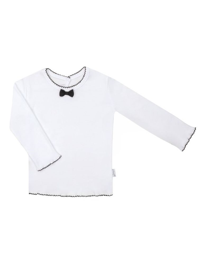 Bluzka dziewczęca z długim rękawem, biała, Nicol