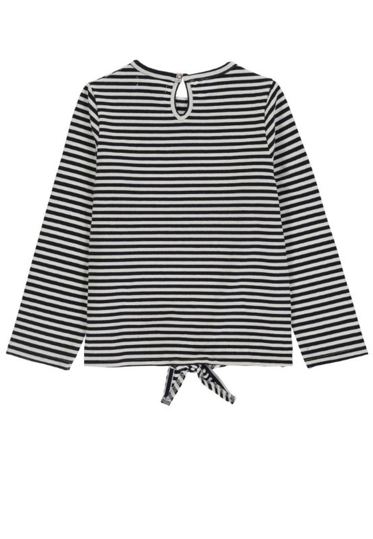 Bluzka dziewczęca z długim rękawem, biało-czarna, Tom Tailor