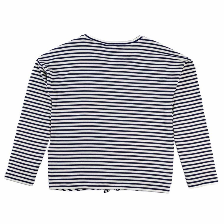 Bluzka dziewczęca z długim rękawem, biało-niebieska, Tom Tailor