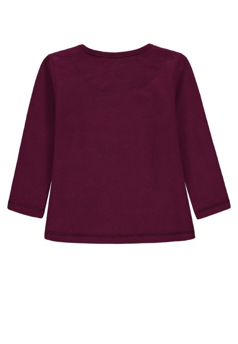 Bluzka dziewczęca z długim rękawem, bordowa, Kanz