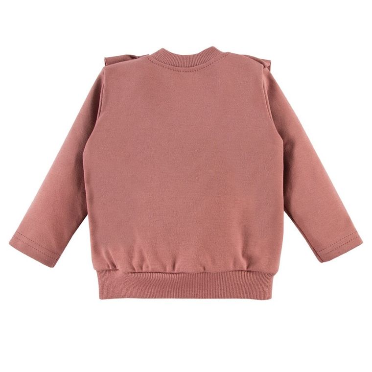 Bluzka dziewczęca z długim rękawem, ciemnoróżowa, Tiny girl, Eevi