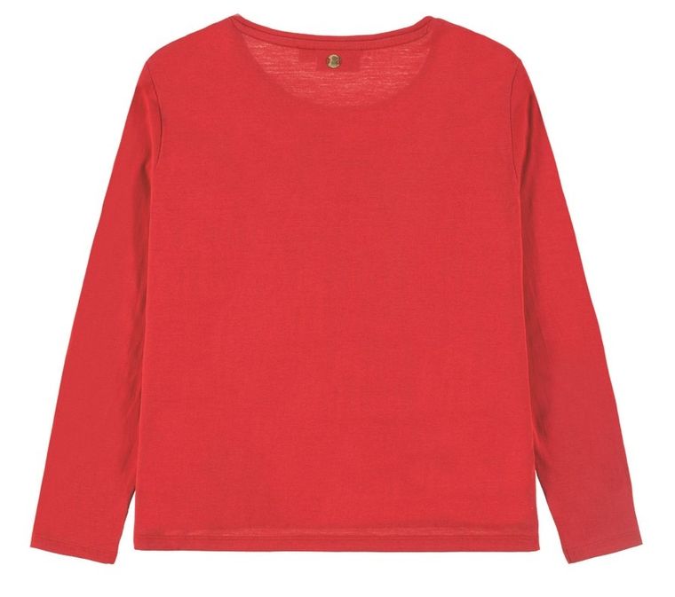 Bluzka dziewczęca z długim rękawem, czerwona, Tom Tailor