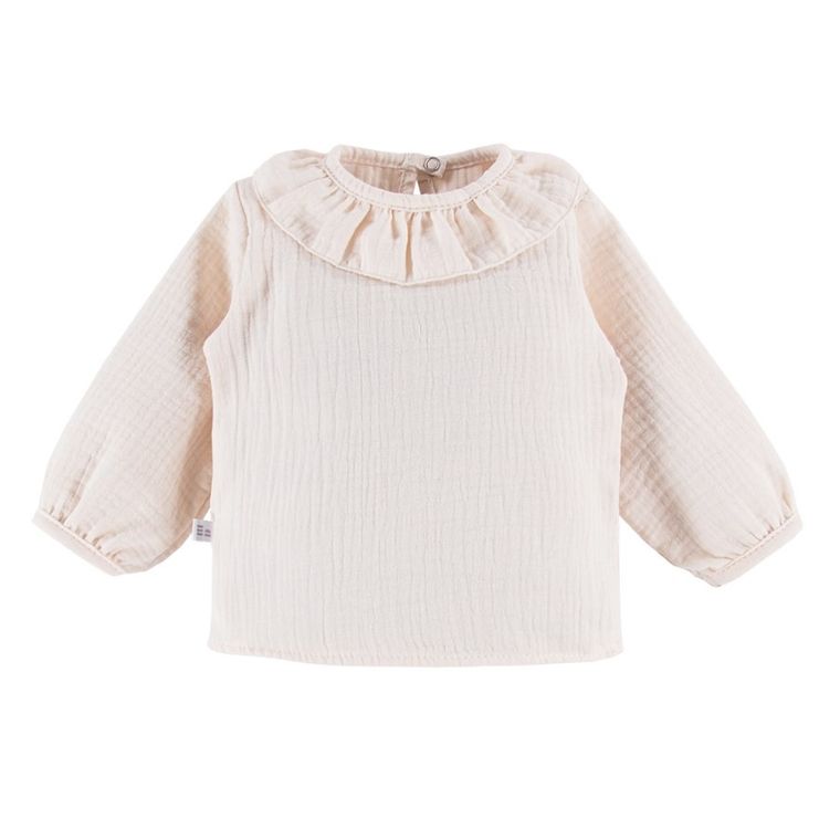 Bluzka dziewczęca z długim rękawem, ecru, Eevi