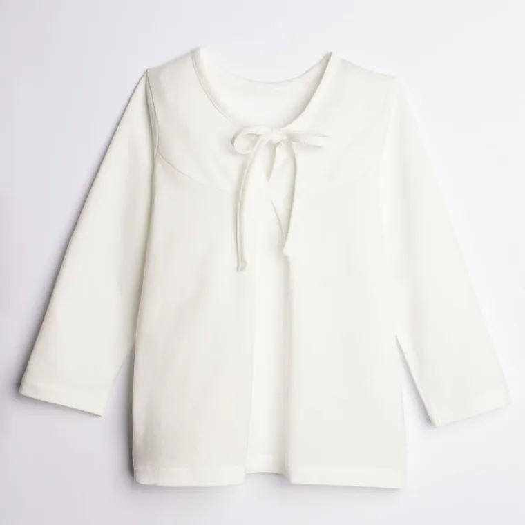 Bluzka dziewczęca z długim rękawem, ecru, Nicol