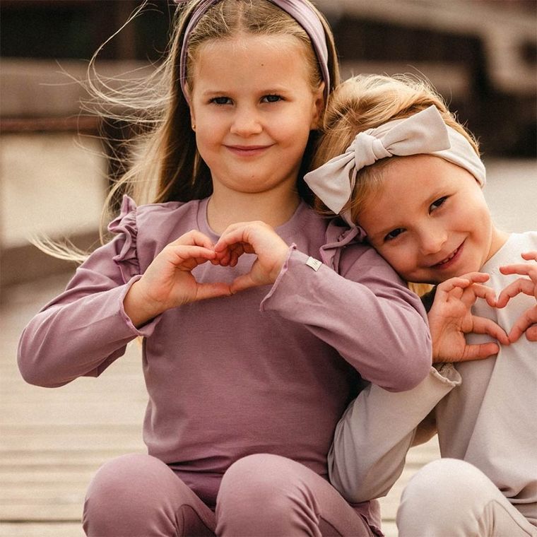 Bluzka dziewczęca z długim rękawem, fioletowa, Eevi