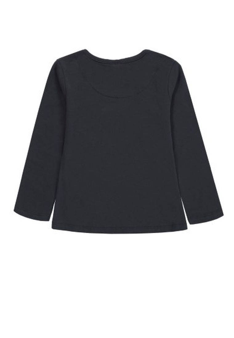 Bluzka dziewczęca z długim rękawem, grafitowa, Kanz