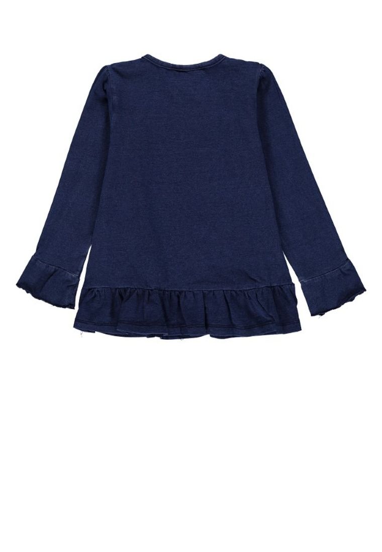 Bluzka dziewczęca z długim rękawem, granatowa, Kanz