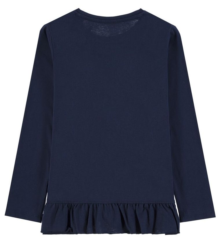 Bluzka dziewczęca z długim rękawem, granatowa, Tom Tailor