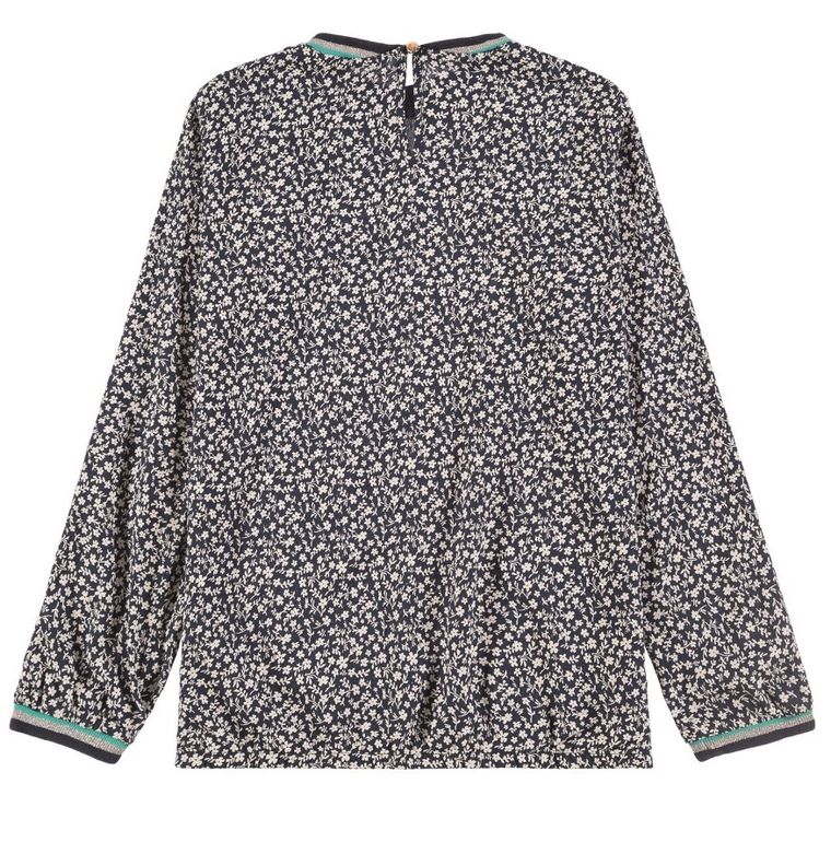 Bluzka dziewczęca z długim rękawem, granatowa, Tom Tailor