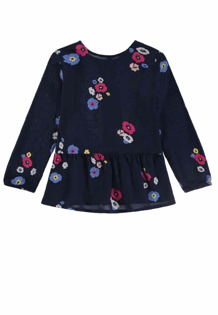 Bluzka dziewczęca z długim rękawem, granatowa, Tom Tailor