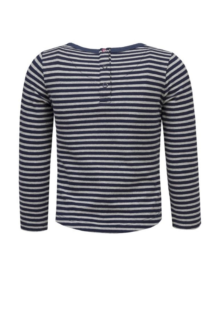 Bluzka dziewczęca z długim rękawem, granatowo-szara, Lief