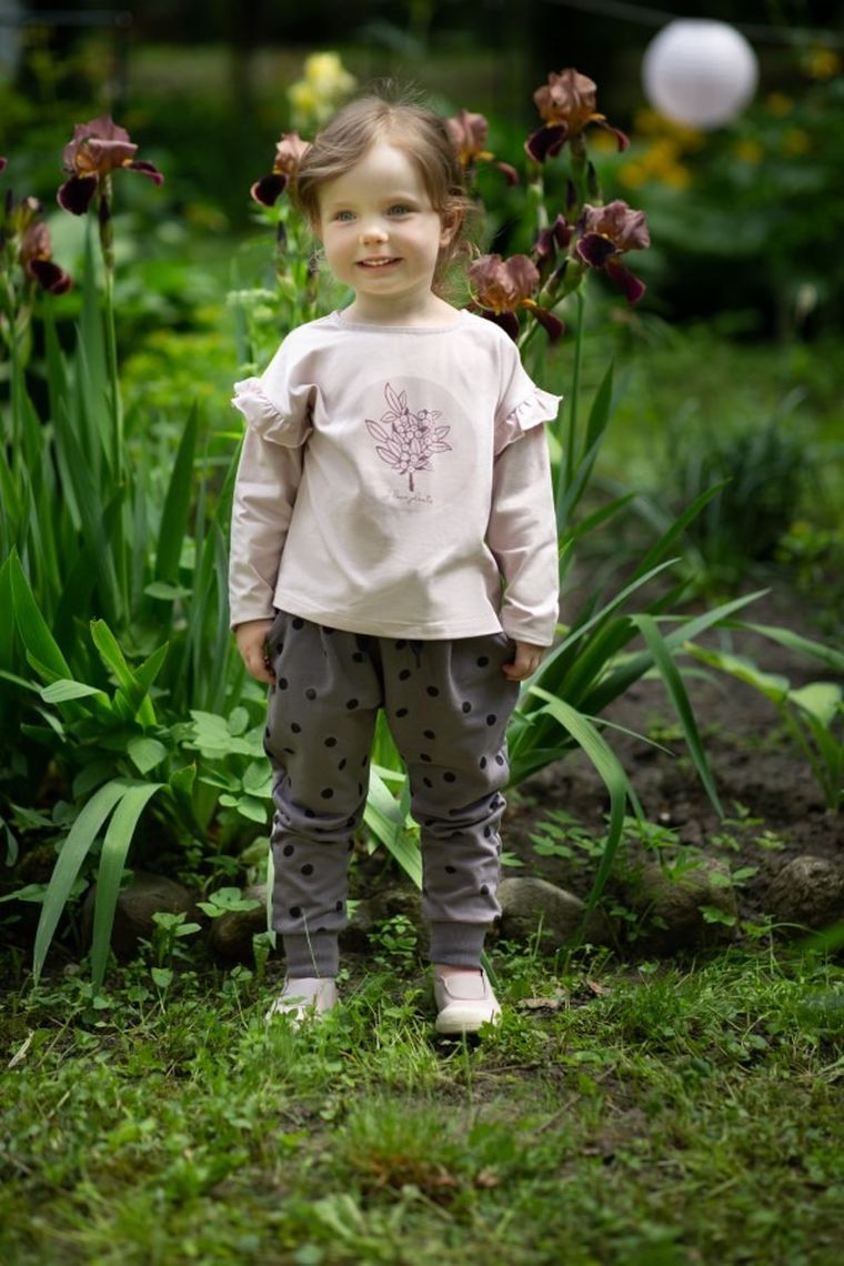 Bluzka dziewczęca z długim rękawem, jasnoróżowa, Pinokio