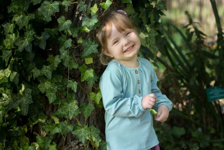 Bluzka dziewczęca z długim rękawem, miętowa, Pinokio