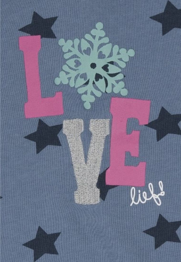 Bluzka dziewczęca z długim rękawem, niebieska, Lief