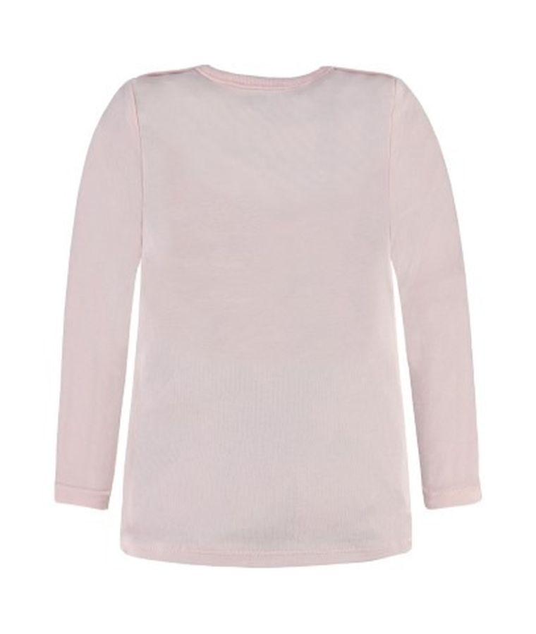 Bluzka dziewczęca z długim rękawem, różowa, Kanz