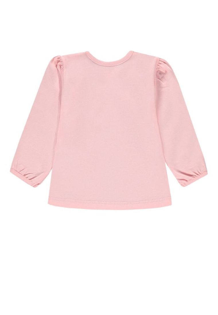 Bluzka dziewczęca z długim rękawem, różowa, Kanz