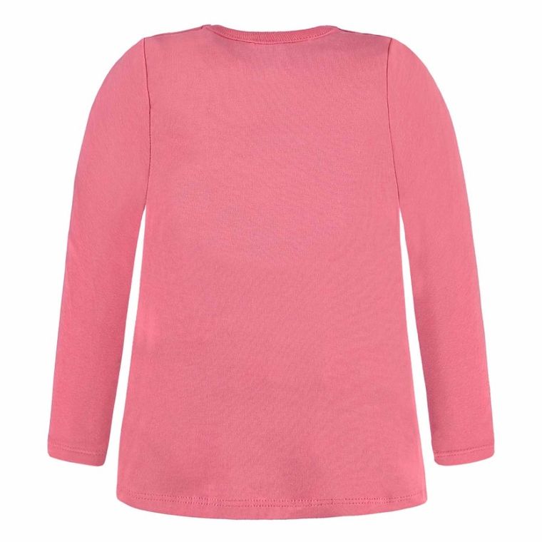 Bluzka dziewczęca z długim rękawem, różowa, Kanz