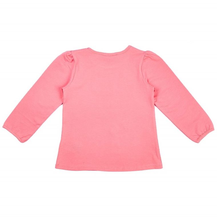 Bluzka dziewczęca z długim rękawem, różowa, Kanz