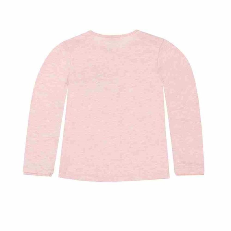 Bluzka dziewczęca z długim rękawem, różowa, Kanz