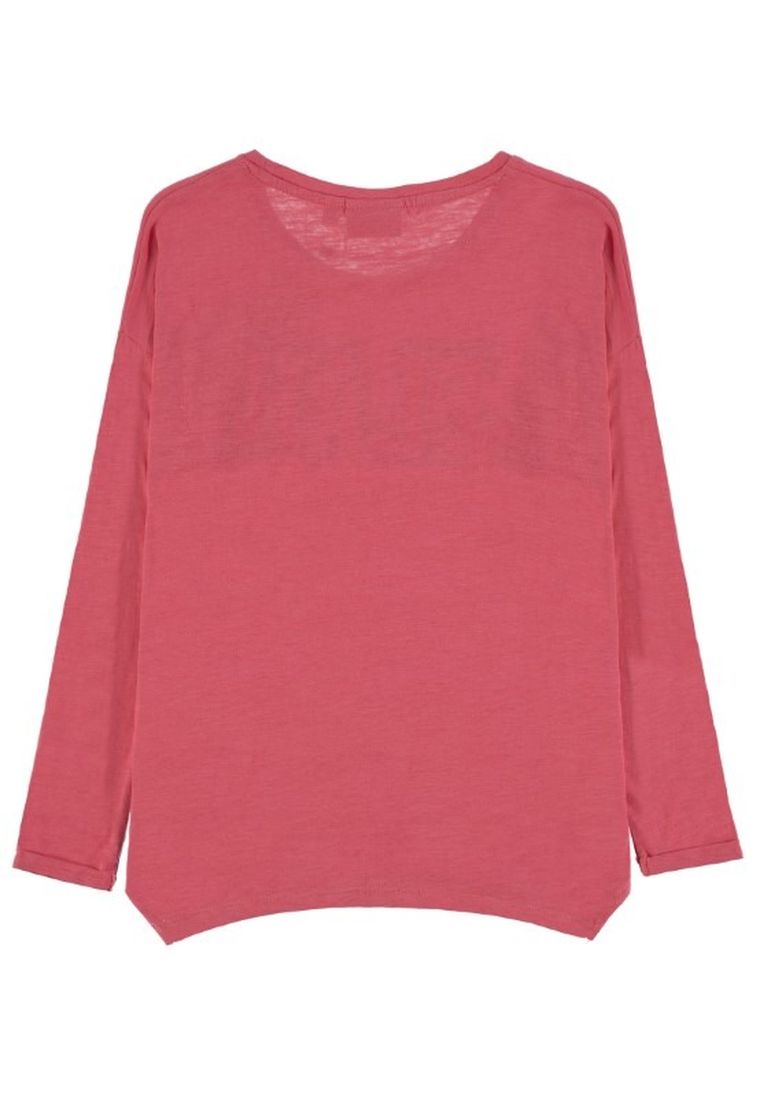 Bluzka dziewczęca z długim rękawem, różowa, Tom Tailor