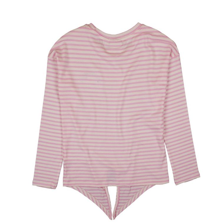 Bluzka dziewczęca z długim rękawem, różowo-biała, Tom Tailor