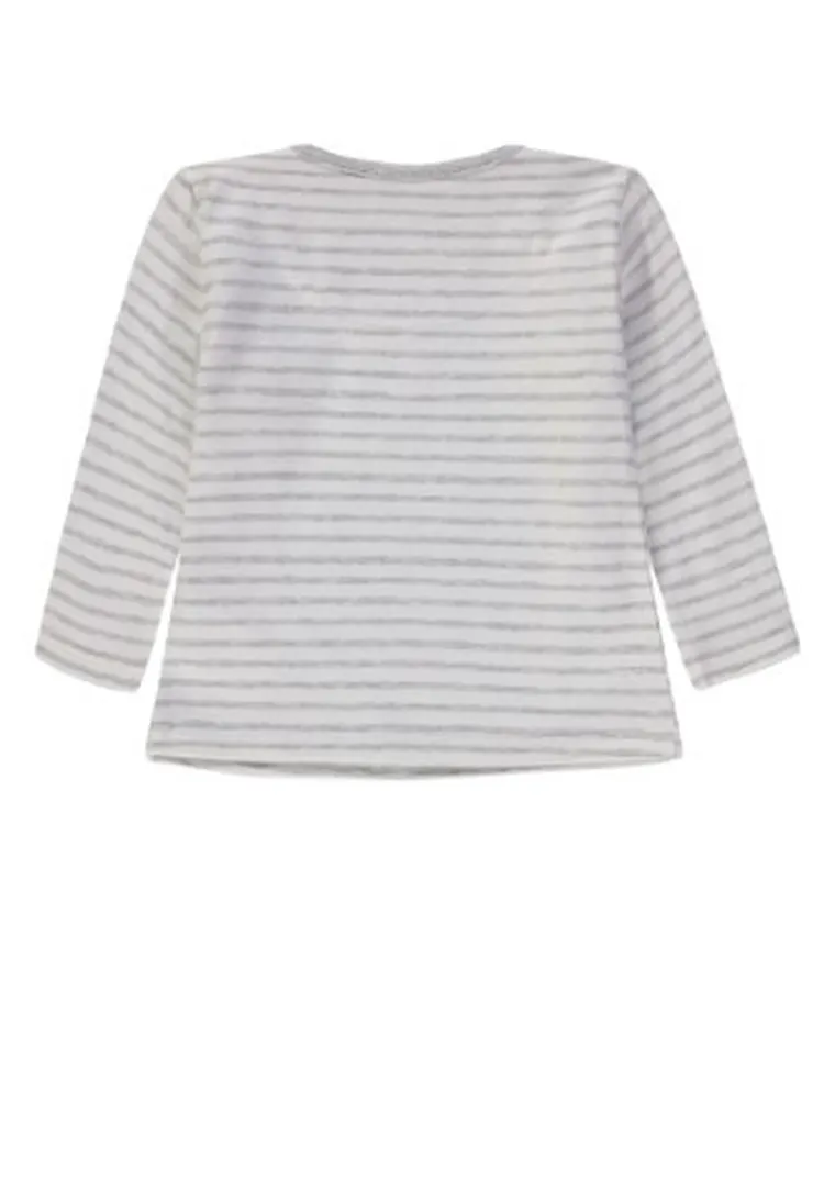 Bluzka dziewczęca z długim rękawem, szara, Kanz