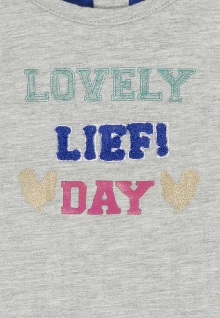 Bluzka dziewczęca z długim rękawem, szara, Lief