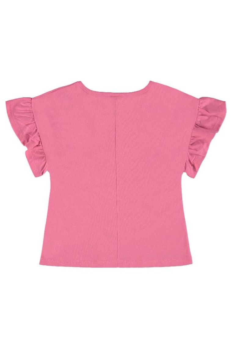 Bluzka dziewczęca z krókim rękawem, różowa, Quimby
